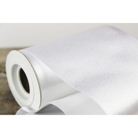 Szatén szalag - Fehér - 48 cm széles - 10 méter hosszú 