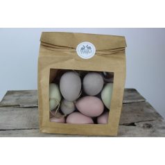 Pasztell színű vintage tojások zacskóban 7cm - 21db