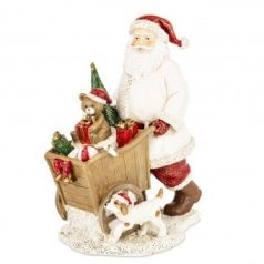 Mikulás figura ajándékokkal - 20x10x15 cm - Raktáron