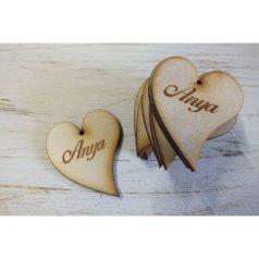    Natúr fa - "Anya" gravírozott szív - 5 cm - 10 db/csomag 