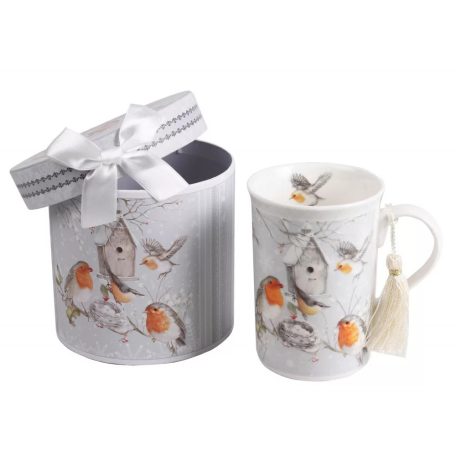 Kerámia bögre díszdobozban - Madár - 250 ml