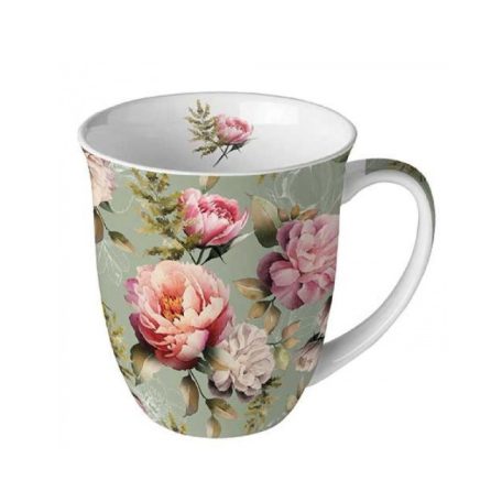 Ambiente porcelánbögre - Peonies composition green - 400 ml