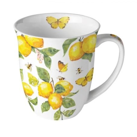 Ambiente porcelánbögre - Fresh lemons white - 400 ml