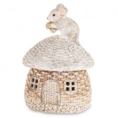 Egér figura házikóval - 15x11x10 cm