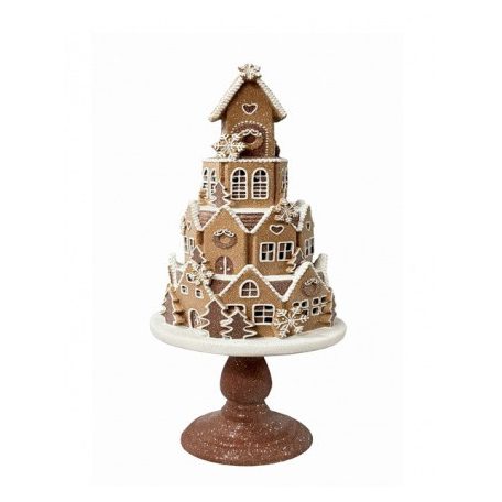 Mézeskalács házikó dekoráció - 60x24x24 cm