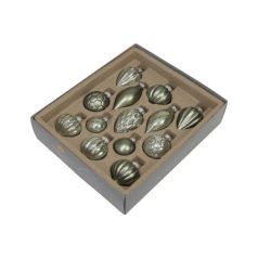 Karácsonyfadísz - Zöld - 3/4/5/7 cm - 13 db/csomag