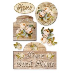   Stamperia rizspapír Sweet home rózsával - A4-es - DFSA4032