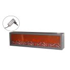 LED-es fém kandalló - 80x10x20 cm