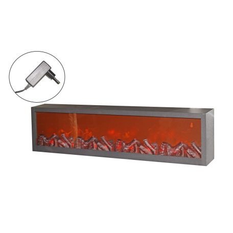LED-es fém kandalló - 80x10x20 cm