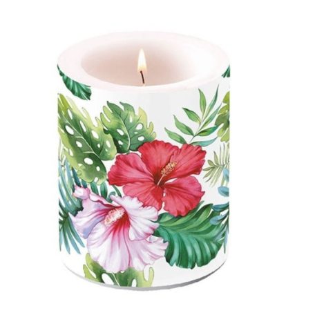 Ambiente átvilágítós gyertya - Hibiscus - 12x10 cm