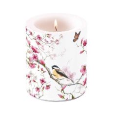 Ambiente - Bird & Blossom átvilágítós gyertya - 8x7,5cm