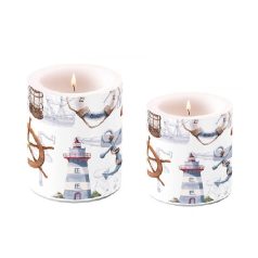   Ambiente Welcome Aboard átvilágítós gyertya - 8x7,5 cm, 12x10 cm 
