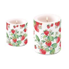   Ambiente átvilágítós gyertya - Garden Strawberries - 8x7,5 cm, 12x10 cm