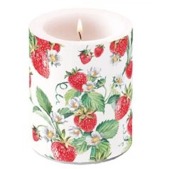   Ambiente átvilágítós gyertya - Garden Strawberries - 8x7,5 cm, 12x10 cm