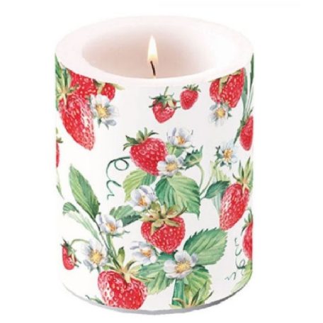 Ambiente átvilágítós gyertya - Garden Strawberries - 8x7,5 cm, 12x10 cm