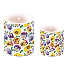   Ambiente átvilágítós gyertya - Lots of pansies - 8x7,5 cm, 10x10 cm