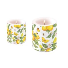   Ambiente átvilágítós gyertya - Fresh lemons white - 8x7,5 cm, 10x10 cm