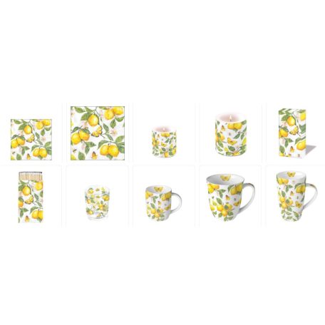 Ambiente átvilágítós gyertya - Fresh lemons white - 8x7,5 cm, 10x10 cm