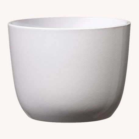 Kerámia kaspó fényes - Sevilla - Fehér - 11x9 cm, 12x10 cm 