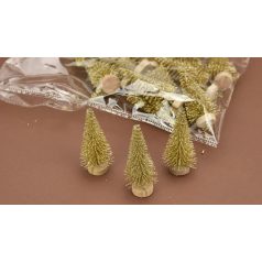 Fenyő dekor csillámos - Arany - 6 cm