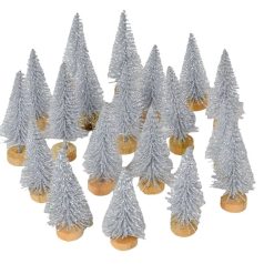 Fenyő dekor - Ezüst - 6 cm - 20 db/csomag