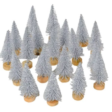 Fenyő dekor - Ezüst - 6 cm - 20 db/csomag