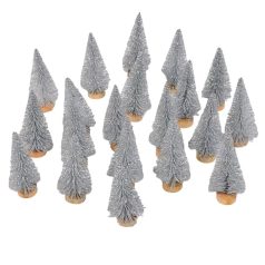 Fenyő dekor - Ezüst - 8 cm - 20 db/csomag