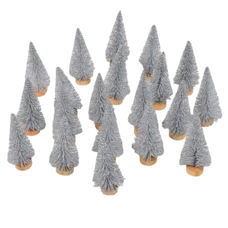 Fenyő dekor - Ezüst - 8 cm - 20 db/csomag