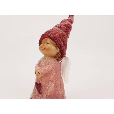 Angyal sapkában rózsaszín - 11,5 cm