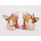 Ülő angyalka rózsaszín 2. - 7 cm 