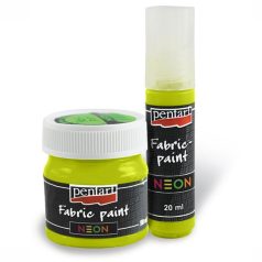 Pentart, textilfesték, neonsárga - 20 ml, 50 ml