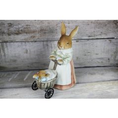 Húsvéti nyuszi babakocsival - 18 cm - Raktáron