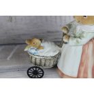 Húsvéti nyuszi babakocsival - 18 cm - Raktáron