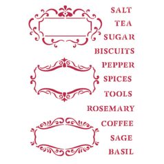 Kitchen tag stencil - 21x29,7 cm - KSG-300