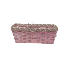   Juta peremes színes tégla kosár - Rózsaszín - 25x13x9,5 cm 