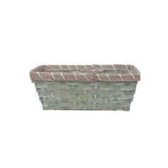 Juta peremes színes tégla kosár - Zöld - 25x13x9,5cm 
