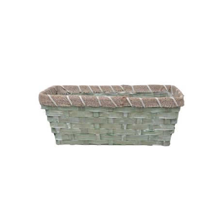 Juta peremes színes tégla kosár - Zöld - 25x13x9,5cm 