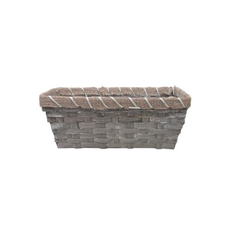 Juta peremes színes tégla kosár - Szürke - 25x13x9,5 cm