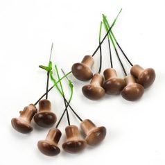 Gomba pick - Barna - 2x1,5 cm - 25 db/csomag