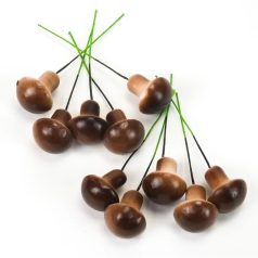 Gomba pick - Barna - 2,5x2 cm - 20 db/csomag