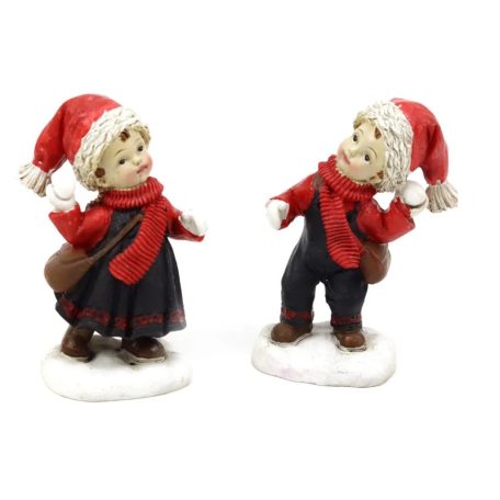 Hógolyózós gyerekek - 9 cm