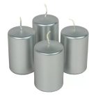  Adventi gyertya - Metál ezüst - 8x5 cm - 4 db/csomag