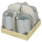  Adventi gyertya - Metál ezüst - 8x5 cm - 4 db/csomag