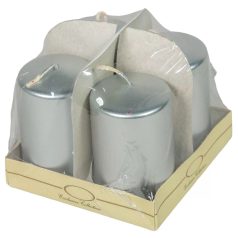  Adventi gyertya - Metál ezüst - 8x5 cm - 4 db/csomag