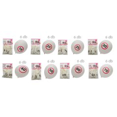   Lufi fehér évszámos - 30 cm -18.,20., 25., 30., 40., 50., 60., 70 - 6 db /csomag