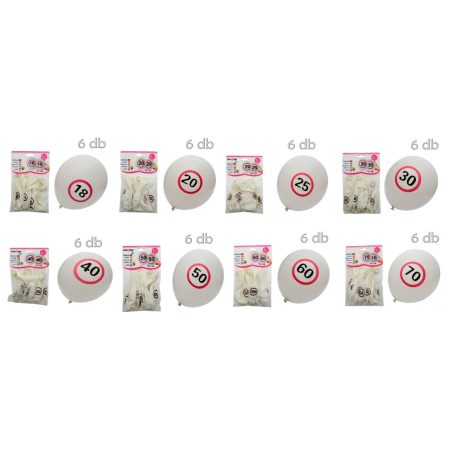 Lufi fehér évszámos - 30 cm -18.,20., 25., 30., 40., 50., 60., 70 - 6 db /csomag