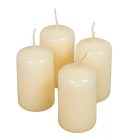 Lakkozott adventi gyertya - Krém - 7x4 cm - 4 db/csomag