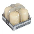 Lakkozott adventi gyertya - Krém - 7x4 cm - 4 db/csomag