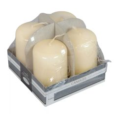 Lakkozott adventi gyertya - Krém - 7x4 cm - 4 db/csomag