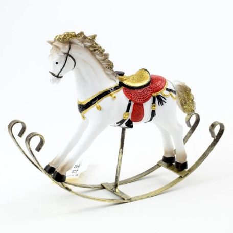Hintaló, glitteres - Fehér -  22x16 cm 